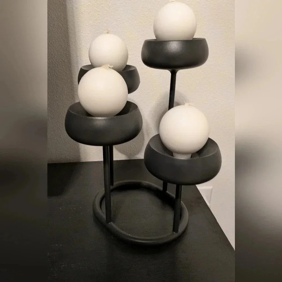 IITTALA Finland Nappula Candelabra 4-Candle Holder Dark Grey Steel Matti Klenell - Picture 2 of 7